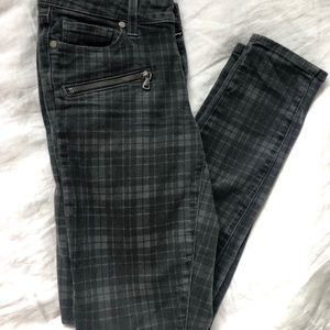 Plaid zipper Paige jeans